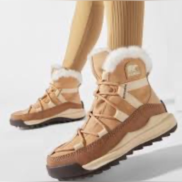 Sorel Ona Rmx Glacy Faux Fur Waterproof Bootie: Size 8/ Color Sea Salt - Picture 4 of 12